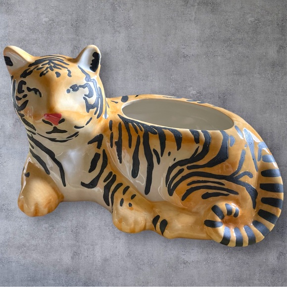 Anthropologie Leah Reena Goren Ceramic Tiger Planter Vase